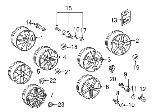 2007 Audi A4 Wheel Covers & Trim Diagram
