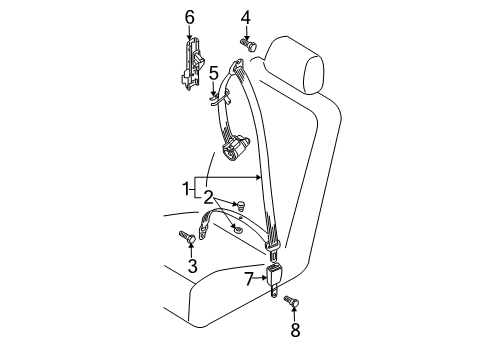 2009 Audi Q7 Buckle End Diagram for 4L0-857-739-M-01C