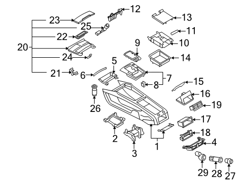 2012 Audi Q7 Front Console Diagram