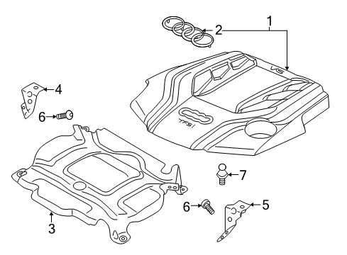 2024 Audi S5 Engine Appearance Cover Diagram