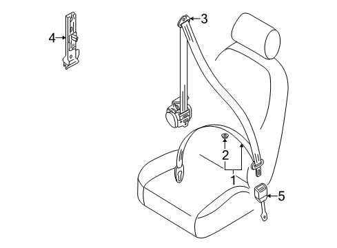 2010 Audi A6 Quattro Seat Belt