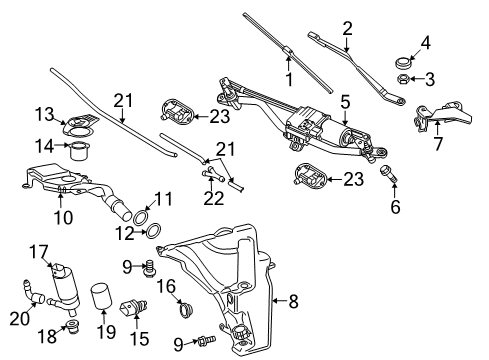 2014 Audi RS5 Wiper & Washer Components Diagram