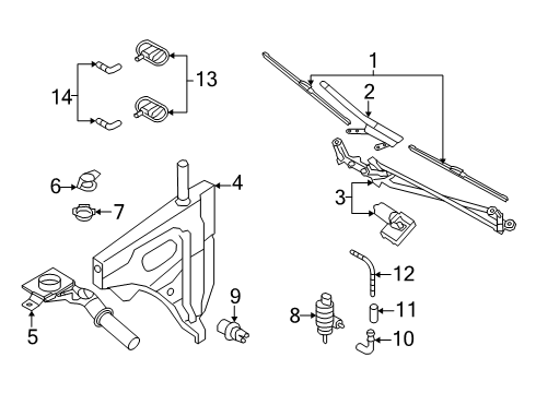 2025 Audi Q7 Wiper & Washer Components Diagram