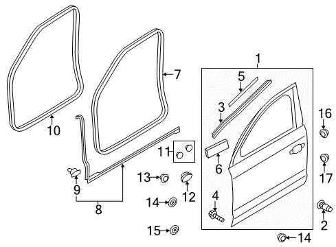 2017 Audi A8 Quattro Door & Components Diagram