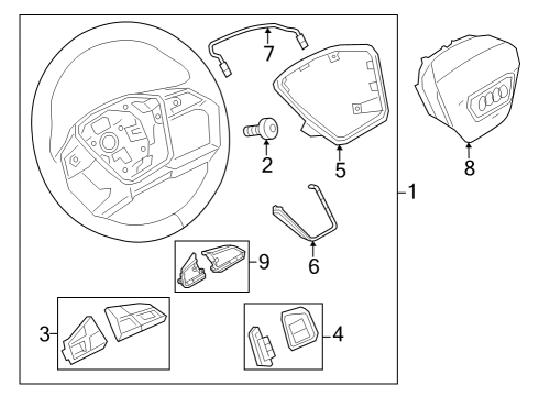 2024 Audi SQ8 e-tron Sportback Steering Wheel & Trim