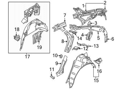 2020 Audi e-tron Sportback Inner Structure - Quarter Panel Diagram