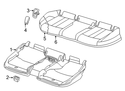2024 Audi RS5 Sportback Rear Seat Components Diagram