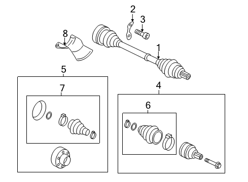 2009 Audi A4 Drive Axles - Rear Diagram