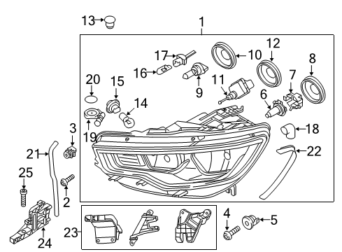 2014 Audi A6 Headlamp Components Diagram 2