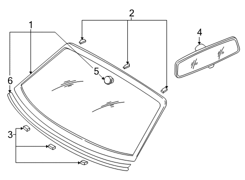 2002 Audi TT Glass - Windshield Diagram