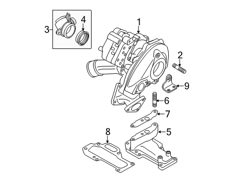 2015 Audi A6 Quattro Turbocharger & Components Diagram