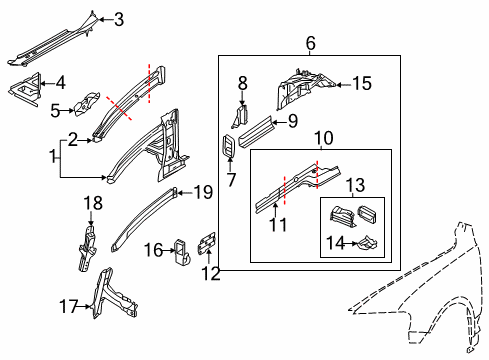 2013 Audi Q7 Inner Rail Diagram for 7L0-805-134-B
