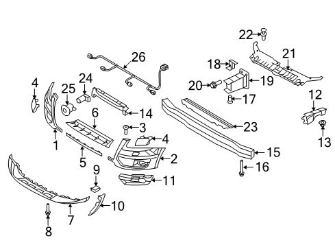 2011 Audi Q5 Bumper & Components - Front Diagram