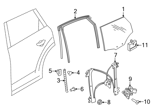 2025 Audi Q7 Glass - Door Diagram 2