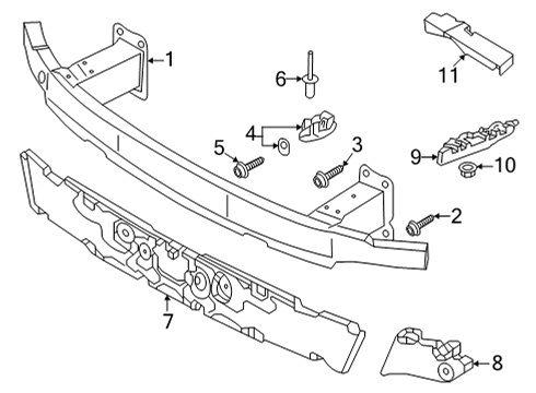 2025 Audi RS7 Sportback Bumper & Components - Front Diagram