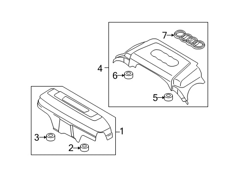2006 Audi A6 Engine Appearance Cover Diagram