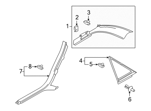 2008 Audi A4 Interior Trim - Quarter Panels Diagram