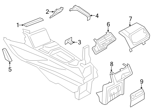 2024 Audi SQ8 e-tron Sportback Front Console Diagram 4