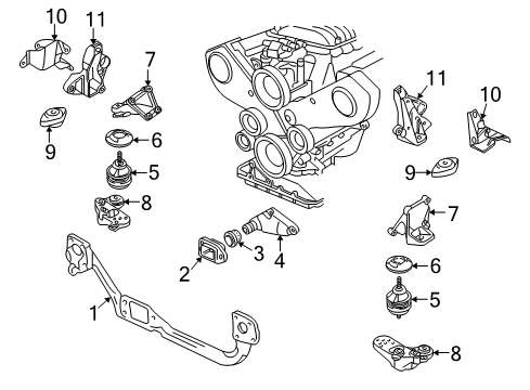 2000 Audi A4 Engine & Trans Mounting Diagram 5