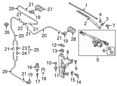 2025 Audi RS5 Sportback Wiper & Washer Components Diagram 2