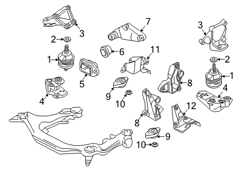 2004 Audi S4 Engine & Trans Mounting Diagram