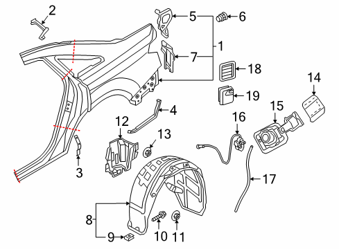 2025 Audi S8 Quarter Panel & Components Diagram