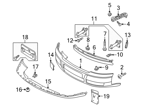 2004 Audi A4 Bumper & Components - Front Diagram