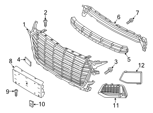 2016 Audi TTS Quattro Grille & Components Diagram