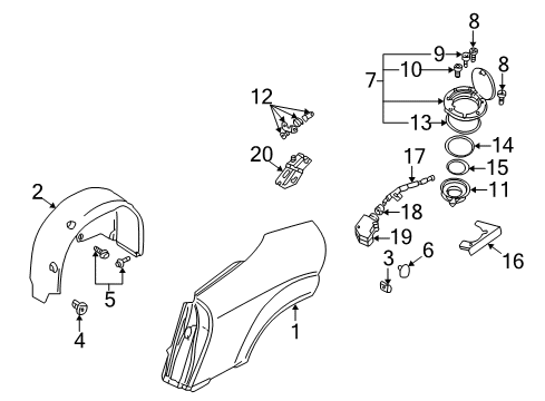 2005 Audi TT Quattro Fuel Door Diagram 3