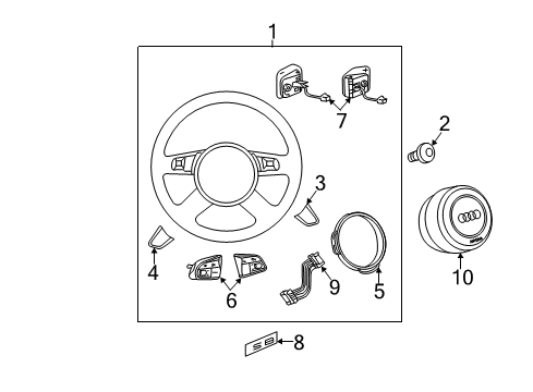 2013 Audi A7 Quattro Steering Wheel & Trim Diagram 2