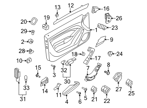 2011 Audi S5 Interior Trim - Door Diagram