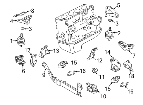 2006 Audi A4 Engine & Trans Mounting Diagram 2