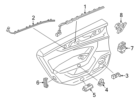 2025 Audi S6 Interior Trim - Rear Door Diagram