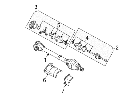 2005 Audi S4 Drive Axles - Front Diagram