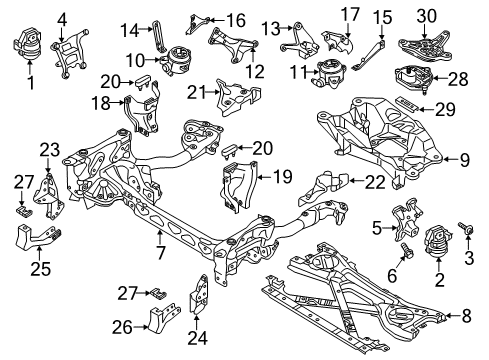 2013 Audi A8 Quattro Engine & Trans Mounting Diagram