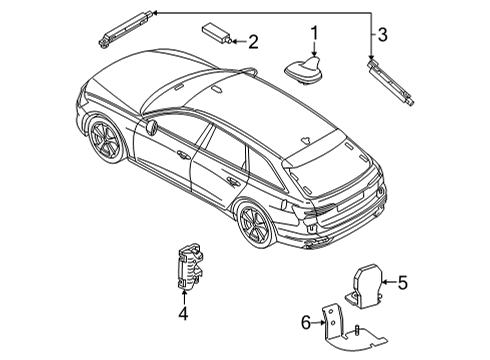 2022 Audi RS6 Avant Antenna & Radio Diagram