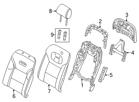 2013 Audi S8 Rear Seat Components Diagram 2