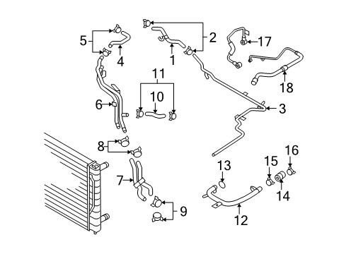 2011 Audi A3 Quattro Hoses, Lines & Pipes Diagram