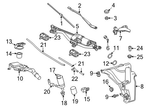 2017 Audi S5 Wiper & Washer Components Diagram 3