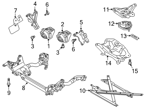 2010 Audi A4 Engine & Trans Mounting Diagram