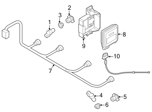 2024 Audi A4 Quattro Electrical Components - Rear Bumper Diagram