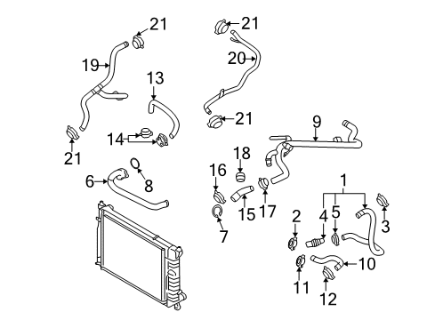 2005 Audi S4 Water Pump Assembly Seal Diagram for N-908-063-02