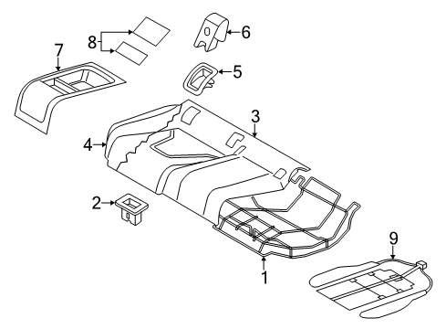 2013 Audi A5 Quattro Rear Seat Components Diagram 3