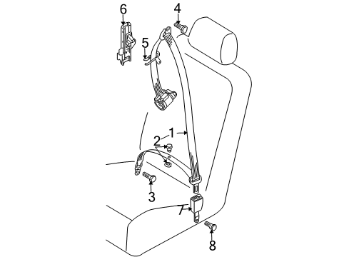 2010 Audi Q7 Seat Belt - Body Diagram 3