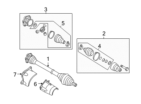 2006 Audi S4 Drive Axles - Front Diagram
