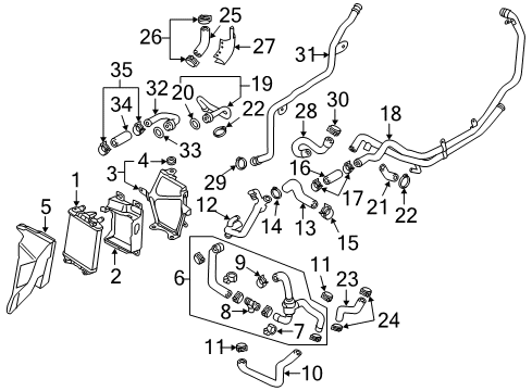 2013 Audi A8 Quattro Auxiliary Radiator Insulator Diagram for 4D0-317-867-A