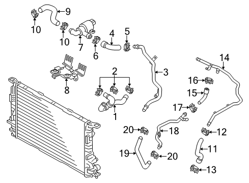 2011 Audi A8 Quattro Water Hose Diagram for 4H0-121-082-L
