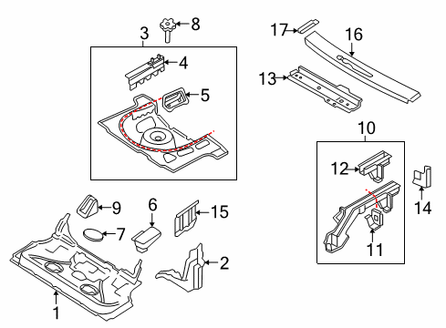 2005 Audi TT Quattro Rear Floor & Rails Diagram 2