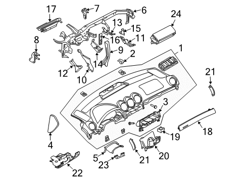 2008 Audi A4 Instrument Panel Diagram 2