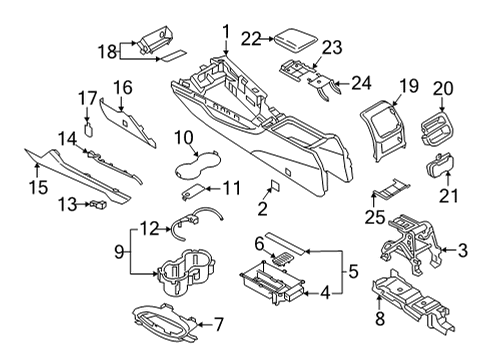 2025 Audi A4 Quattro Console Diagram